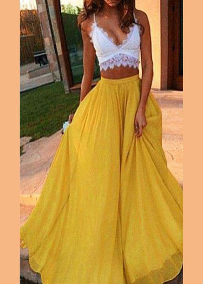Chiffon Pure-color Full-skirted Holiday Beach Dress Fairy Skirt