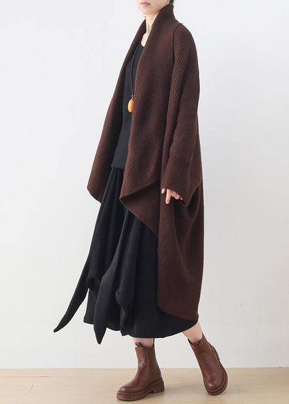 Winter New Knitted Bat Sleeve Thick Knit No Button Shawl Sweater Coat