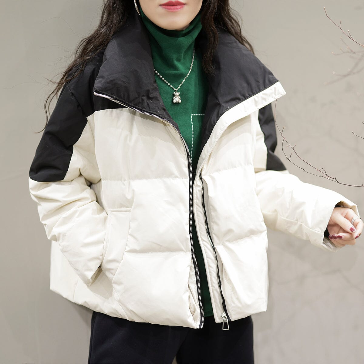 Winter Color Matching Down Coat