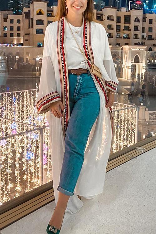 Print Long Sleeve Cardigan