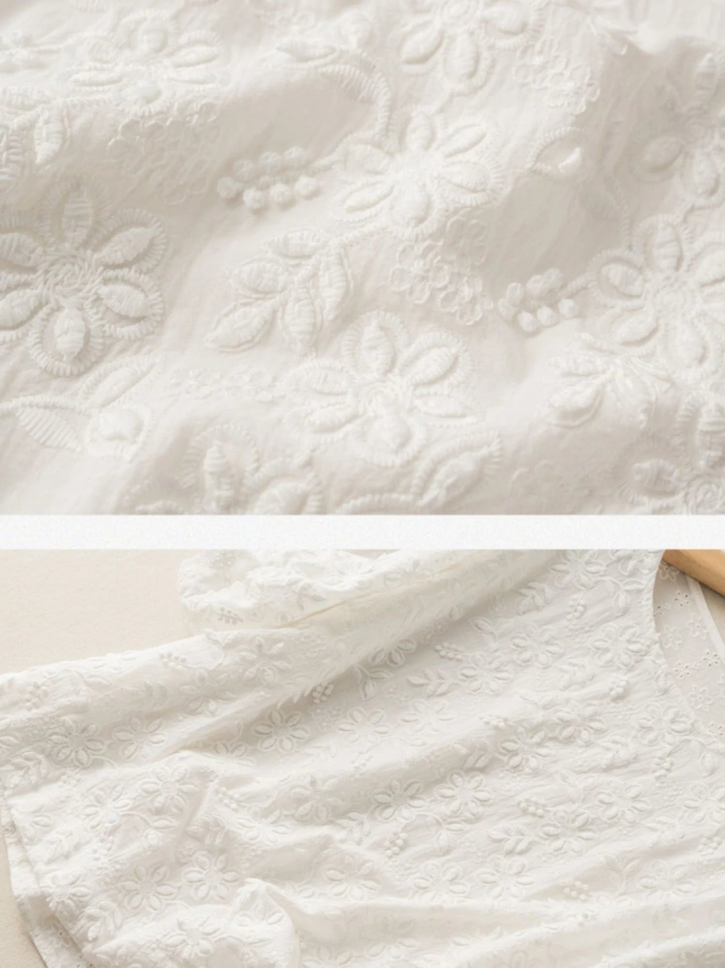 Embroidered Round Neck Half Sleeve Linen Tee Top