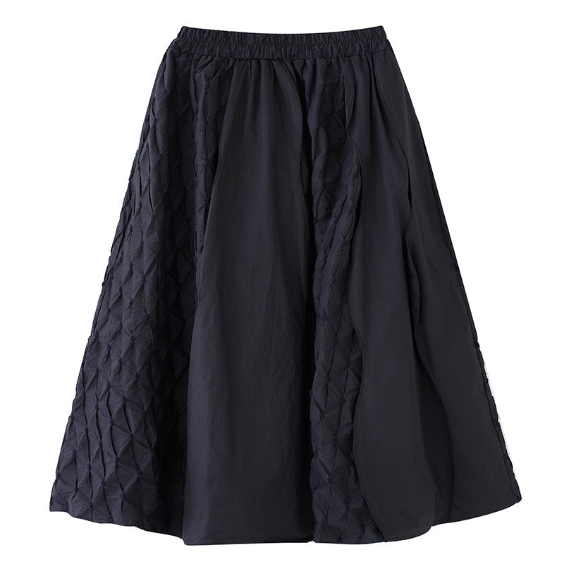 Fish Scale Print Oversized Panelled Skirt
