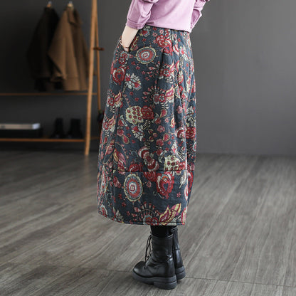 Patchwork Large Thermal A-line Skirt