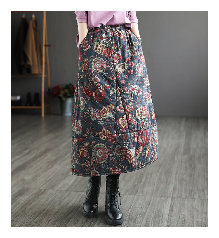 Patchwork Large Thermal A-line Skirt