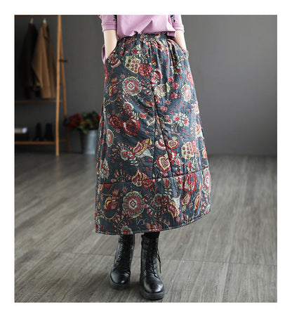 Patchwork Large Thermal A-line Skirt