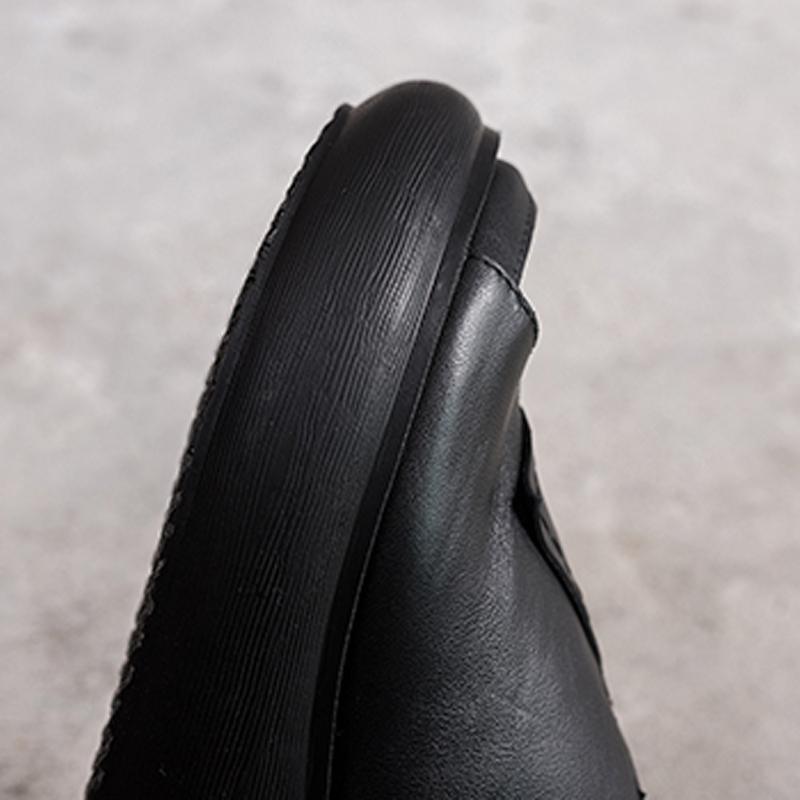 Sewing Platform Leather Slippers