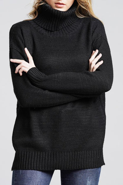 Knit High Neck Loose Sweater