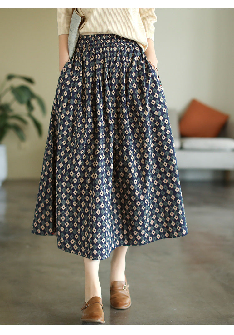 New Retro Elastic Waist Skirt
