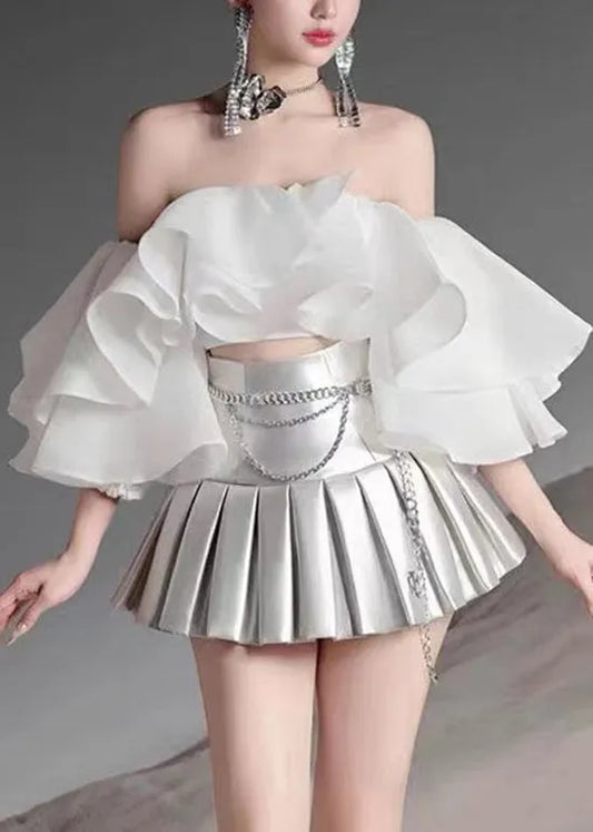 One Shoulder Top and Skirt Set for Summer