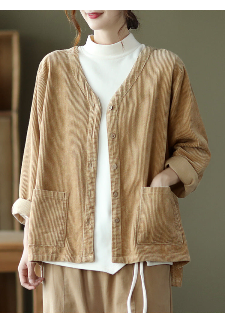 New Style Retro Literary Corduroy Jacket