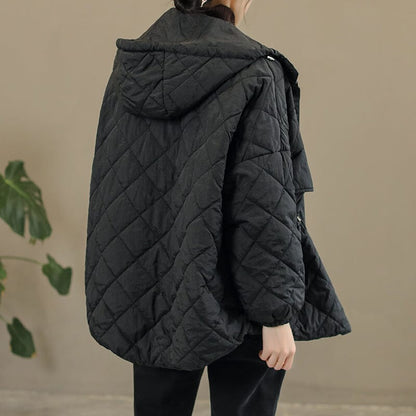 Winter Loose Retro Cotton Quilted Hooded Coat