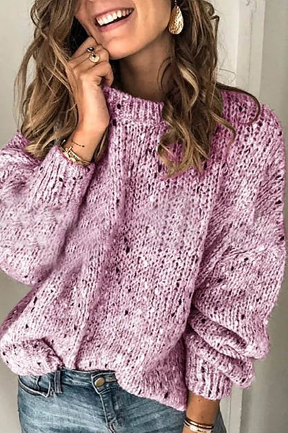 Pure Colour Round Neck Sweater