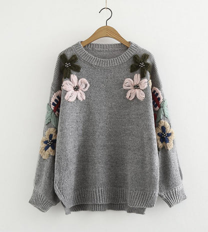 Flowers Long Sleeve Sweater 044