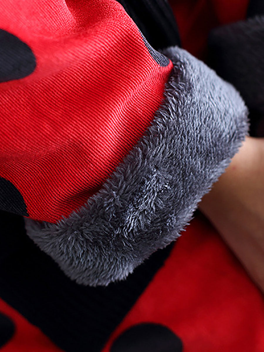 Winter Artsy Dot Corduroy Warm Long Dress