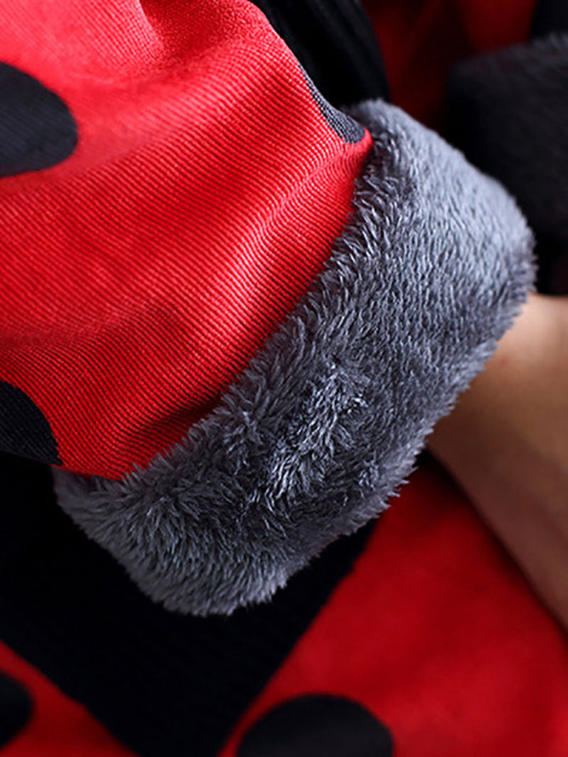 Winter Artsy Dot Corduroy Warm Long Dress