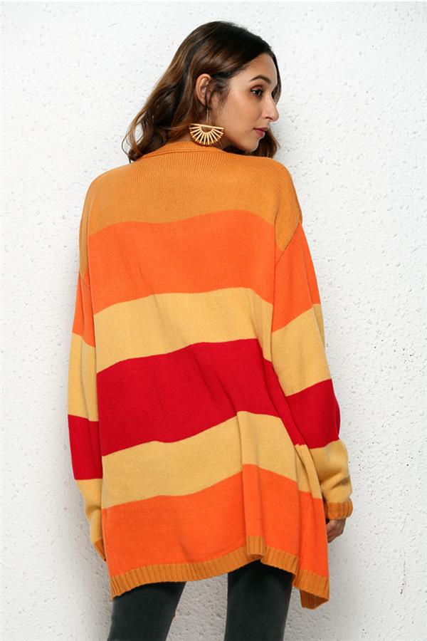 Harvest Season Striped Knit Cardigan
