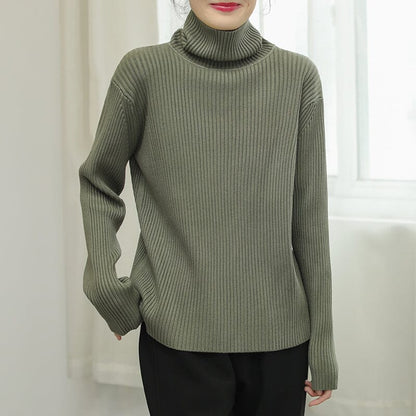 Stripe Knitted Turtleneck Winter Sweater