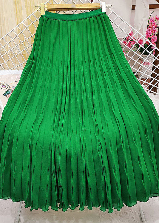 Green Wrinkled Exra Large Hem Tulle Skirts Summer