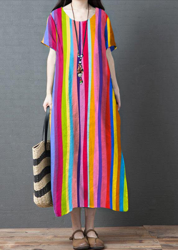 Loose Black O-neck Patchwork Pockets Summer Holiday Dress Short Sleeve