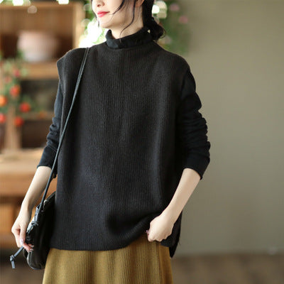 Temperament Loose Sleeveless Pullover Vest Literary Color Vest
