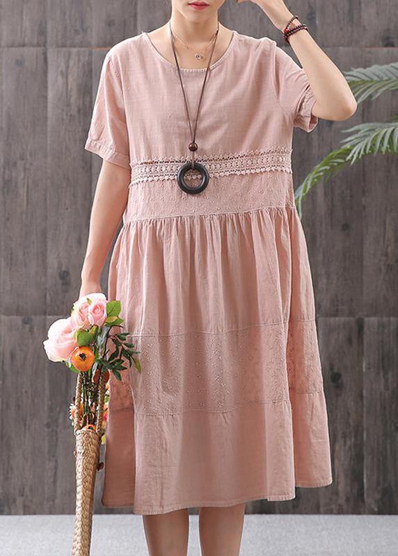 Cotton Clothes for Cotton Short Sleeve A-line Dress
