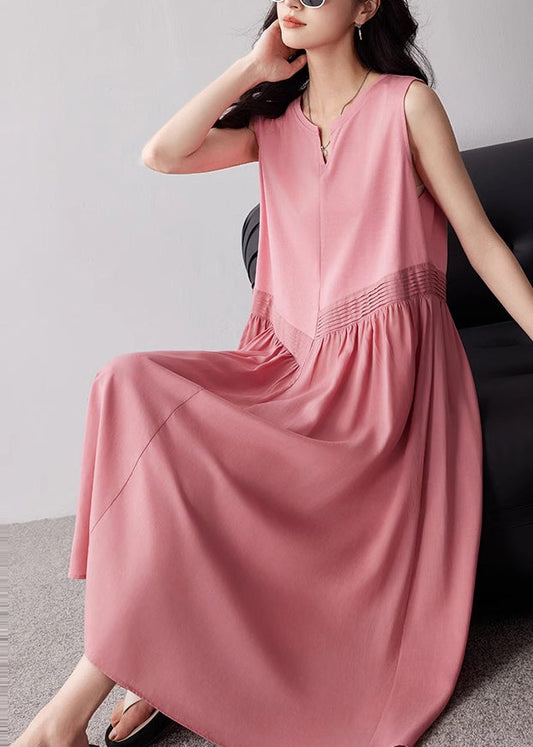 Pink Oversized Exra Large Hem Cotton Maxi Dresses Summer
