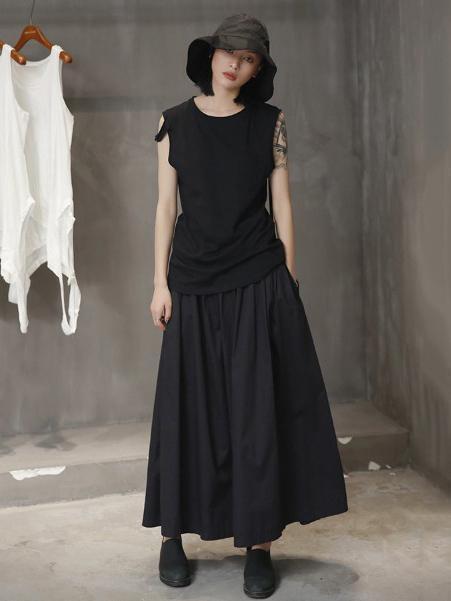 Simple Black Light Loose Dress