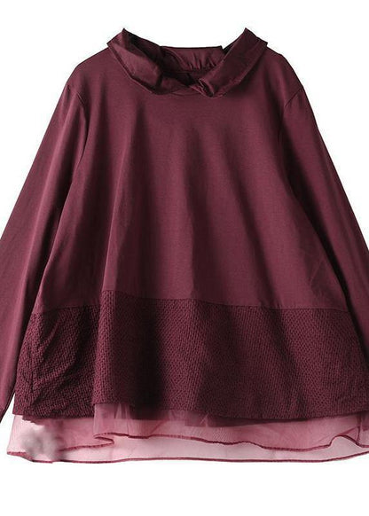 Black Tops Lapel Patchwork Clothes Pattern