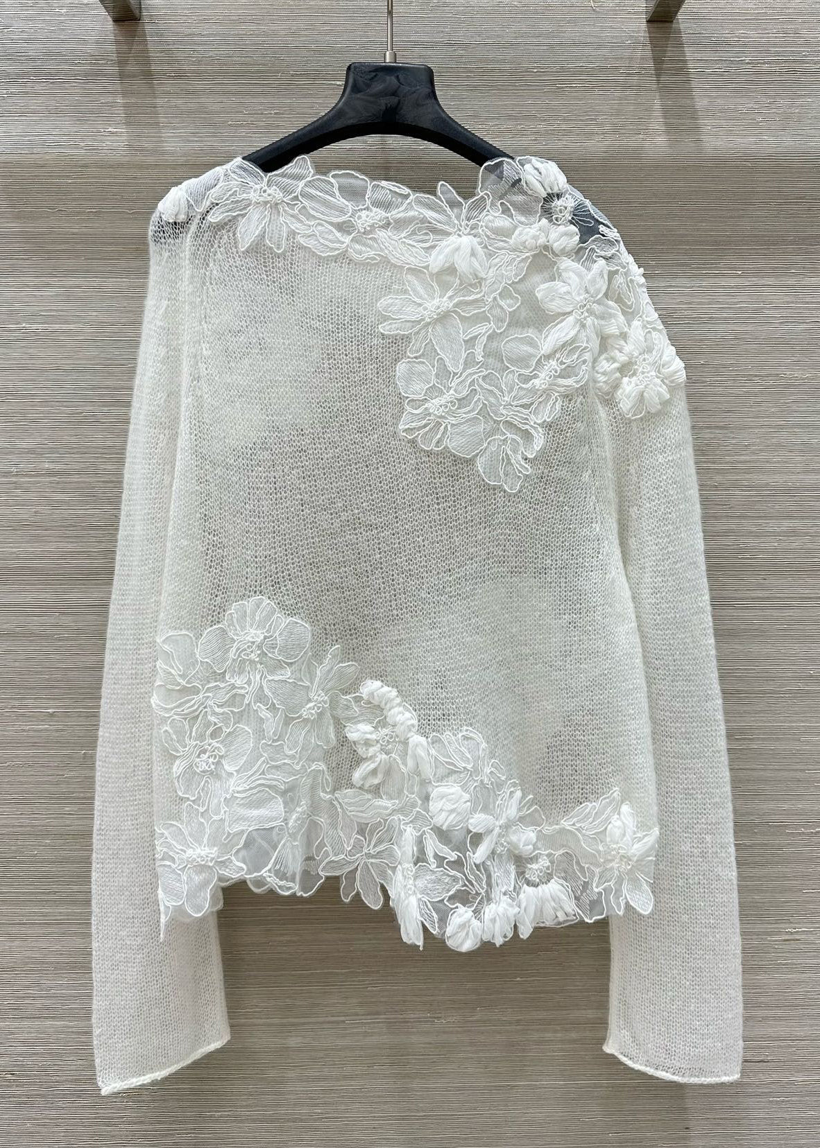 Stylish White O-neck Knit Shirt Tops Fall