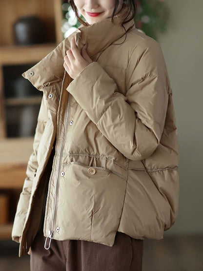 Zipper Pocket Warm Down Coat