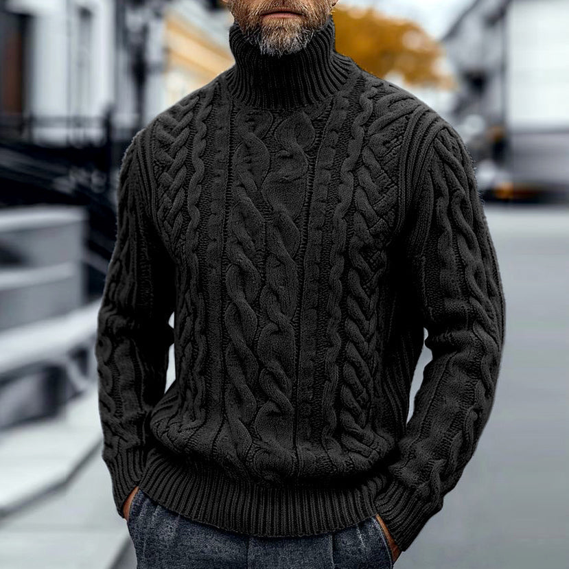 Vintage Thick Needle Cable Iceland Turtleneck Sweater artswardrobe