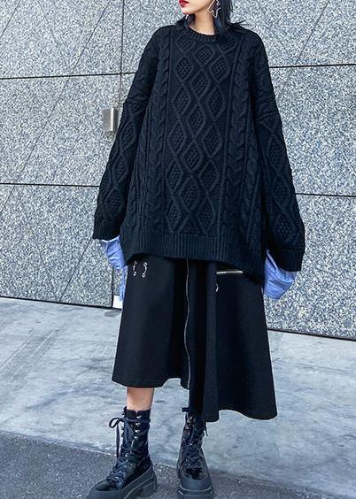 Handmade Black Cotton Quilting Clothes Asymmetric Cotton Robes Zippered Skirts