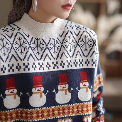 Winter Christmas Style Wool Knitted Sweater