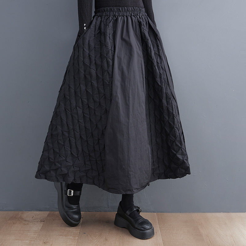 Fish Scale Print Oversized Panelled Skirt