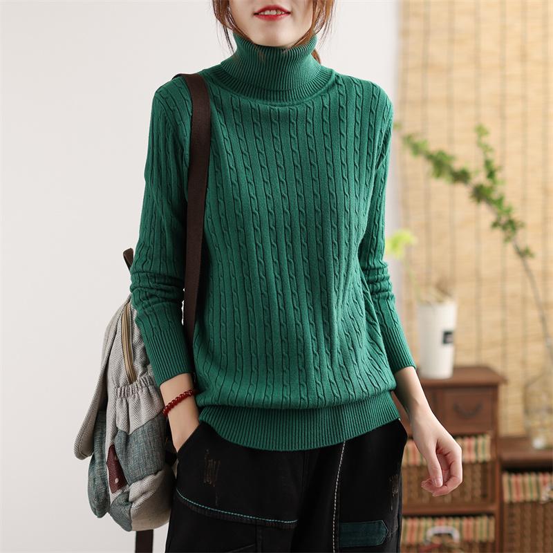 Winter Turtleneck Color Knitted Sweater