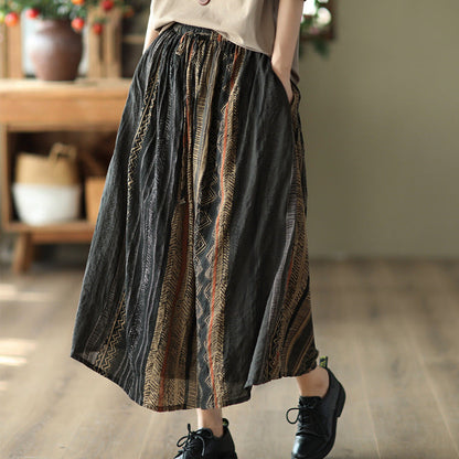-print Elasticated Waist Skirt