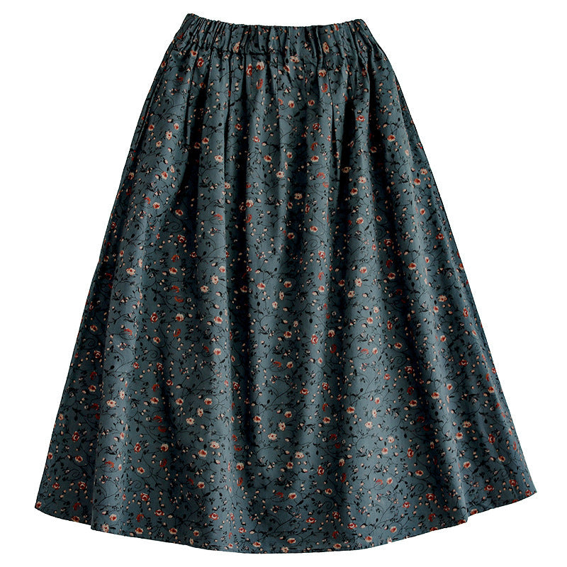 Retro Literary Mid-length Skirt