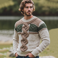 Men's Ireland Jacquard Cozy Pullover Aran Sweater elevenforest
