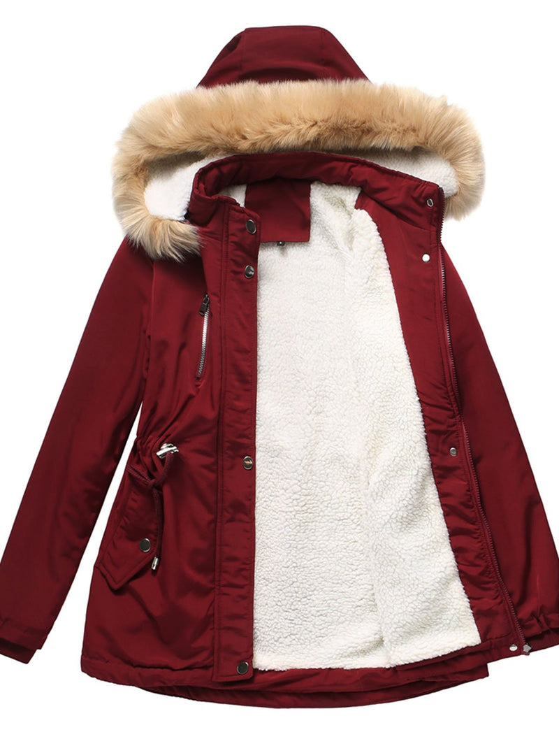 Coat Daily Lamb Wool Fall Winter Regular Midi Length Coat Color Oversized Coat