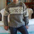 Vintage knitted jacquard crew neck sweater elevenforest