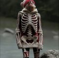 Halloween Human Anatomy Design Women's Knit Hooded Sweater artswardrobe