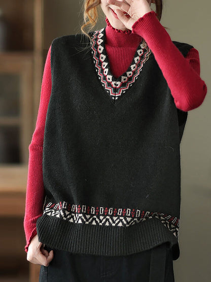 Winter Knitted Vest Sleeveless Sweater
