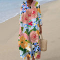 Women's Vintage Flowers Art Print Casual Dress elevenforest