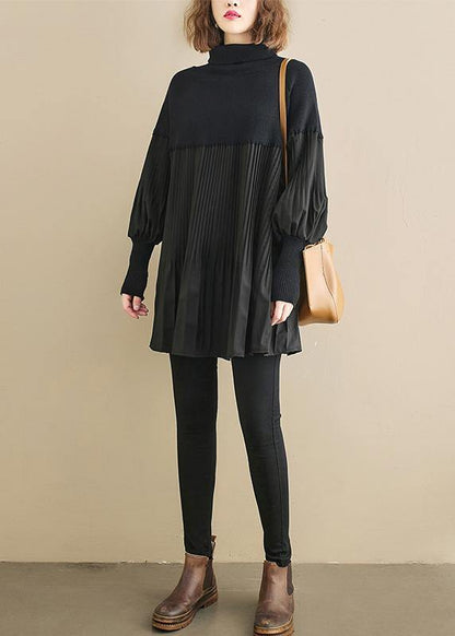 Black Clothes for High Neck Cinched Oversized Shirts