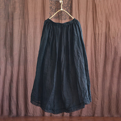 Loose Linen Rough Hem Skirt