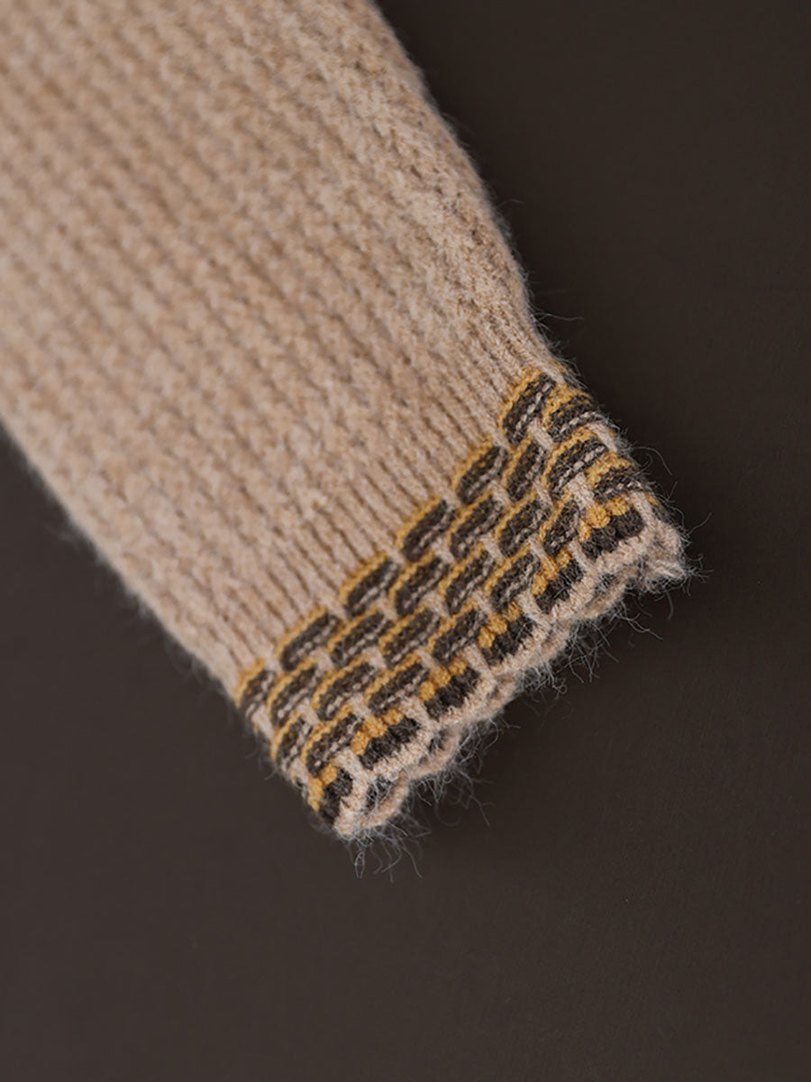 Winter Spliced Knitted Loose Sweater