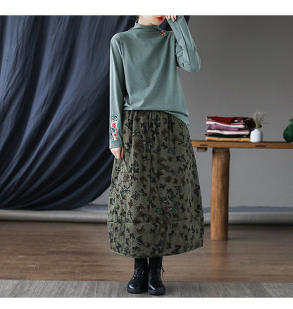Patchwork Large Thermal A-line Skirt