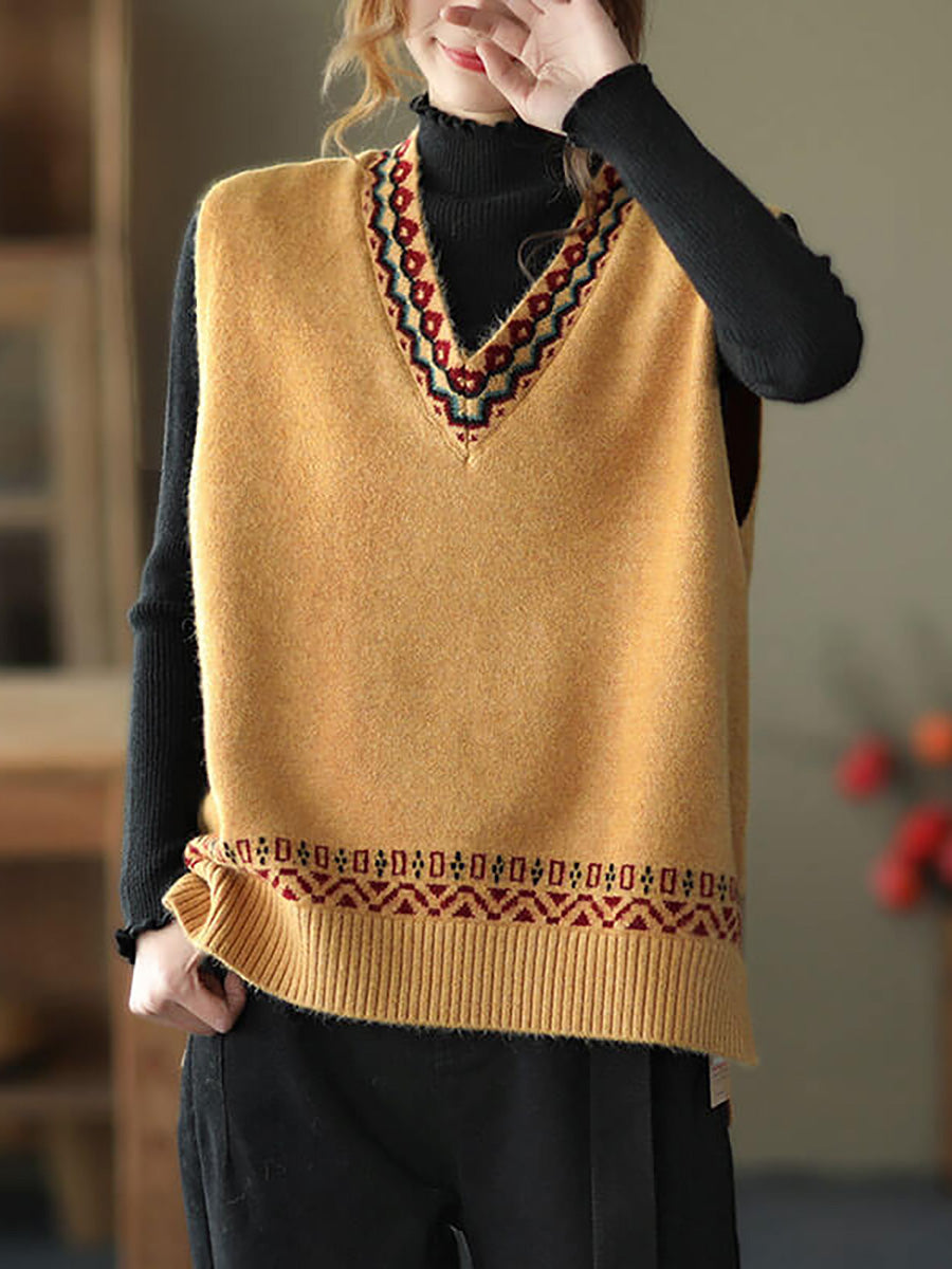 Winter Knitted Vest Sleeveless Sweater
