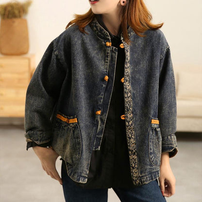 Winter Spring Retro Cotton Denim Coat