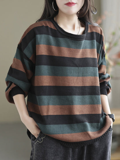 Striped Commuter Loose Sweater